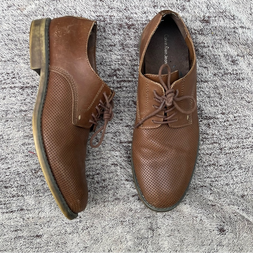 mens calvin klein brown dress‎ shoes